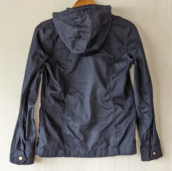 J CREW women's resin coated hooded twill jacket - Picture 4 of 9